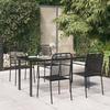 3156536 vidaXL Garden Dining Set 5 Pcs Black Cotton Rope and Steel