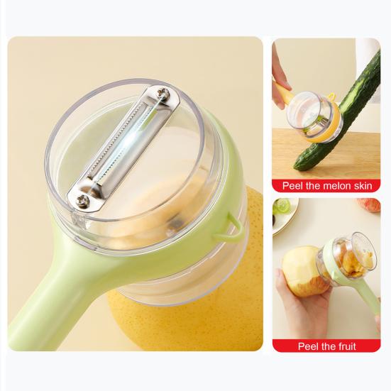 3v1 Kuchyňská škrabka Nerezové čepele Škrabka Multifunkční Nástroj na loupání zeleniny a ovoce pro loupání, krájení a kostičkování ovoce a zeleniny