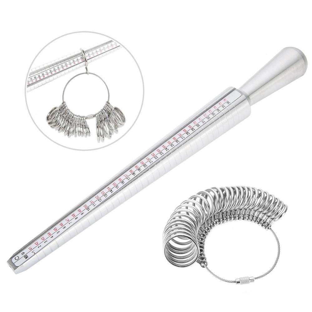 Metallkonstruktion Ringdorn Stange Doppelmessung UK-Größenmessung Schmuckmesswerkzeug Fingerlehre Sizer
