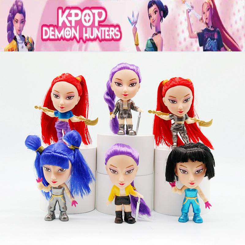 Kpop Demon Hunters Action Figure Toy Derpys Tiger Rumi Mira Zoey Sussy Figurine Doll for Fans Christmas Gifts