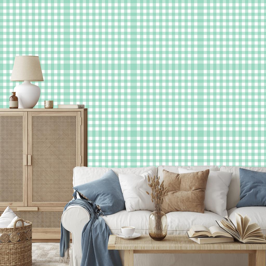 Mint Fabric Pattern Wallpaper for Living Room and Bedroom 50x1000