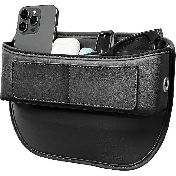 

BUENAVO Car Gap Filler - Универсальный органайзер-заполнитель для автомобильного сиденья - Кожаный автомобильный органайзер премиум-класса для женщин и мужчин - Кожаное автокресло Wanfuder Black,1 Pack