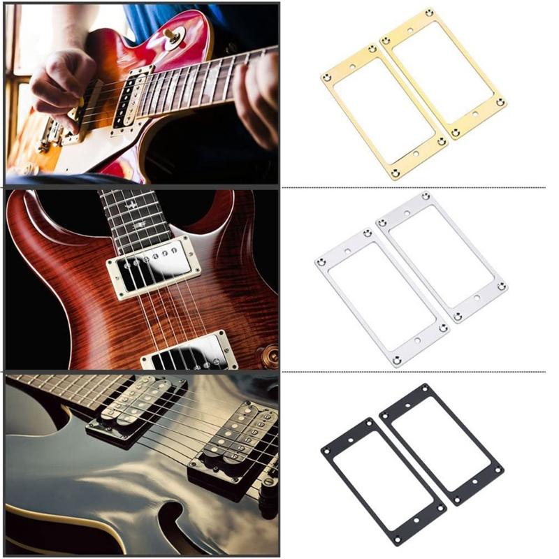 2Pcs Pickup Mounting Rings Flat Electric Guitar Pickups Frame Mounting Rings Kit