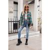 Autumn and Winter Casual Fashion Loose Plaid Pocket Women's Blouses & Shirts