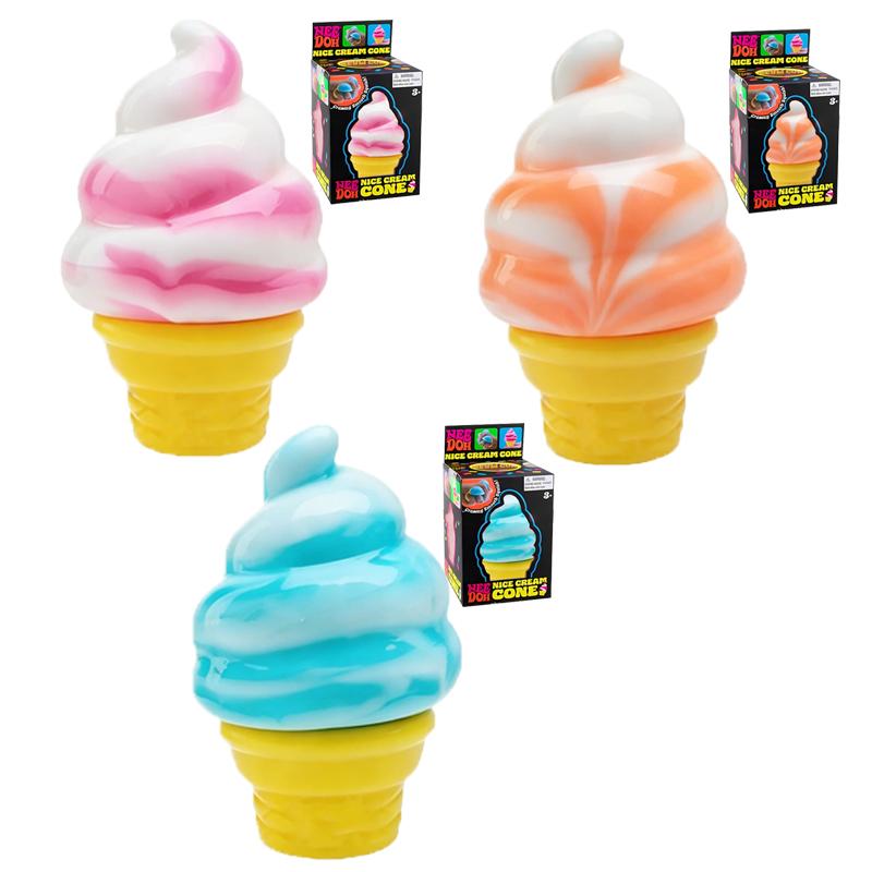 New Modelneedoh Nice Cream Cone Colorful Ice Cream Shaped Sensory Stress Reliever Fidget Toys Anxiety & Focus For Adults Gifts
