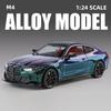 Big 1/24 BMW M4 Model Metal Diecast Toy Cars Light Sound Alloy Toys Vehicles Wheel Pull Back Miniature Car Children's Day Gifts