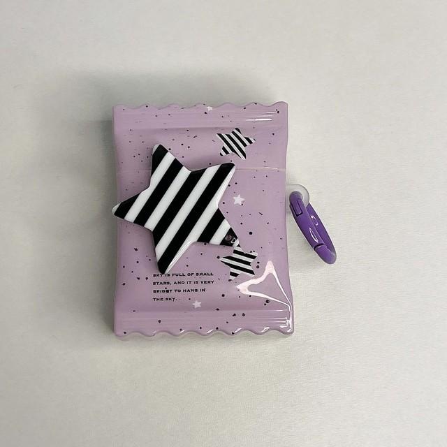 

Круглый брелок с 3d фиолетовыми звездами, противоударный мультяшный беспроводной Bluetooth зарядный блок для Apple Airpod 1 2 3 Pro 2nd чехол для наушников For Airpods 3 (2021)