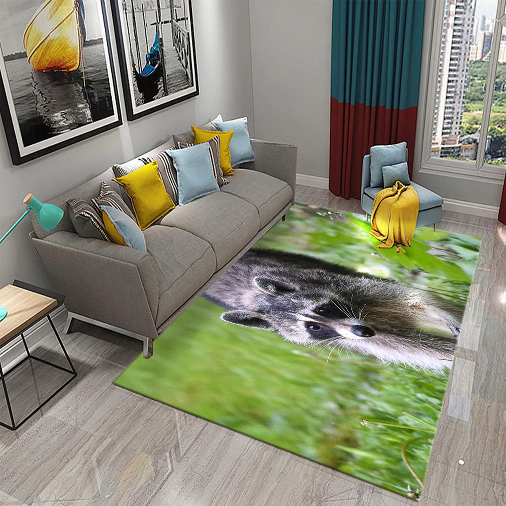 Bathroom Entrance Non-Slip Mat Living Room Balcony Kitchen Bedroom Rug Cute Raccoon Rug Cute Animal Rug