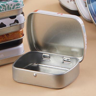 1 caja rectangular para caramelos, cajas de hierro para muestras, organizador de objetos pequeños, caja de hojalata pequeña