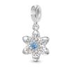 Sparkling Snowflake Circle Dangle Charm Bead Suitable for European Original Silver Bracelet Bangle DIY Jewelry Accessories