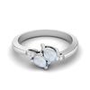 4X3mm Pear Moonstone June Birthstone 925 Sterling Silver Two Stone Women Engagement Ring