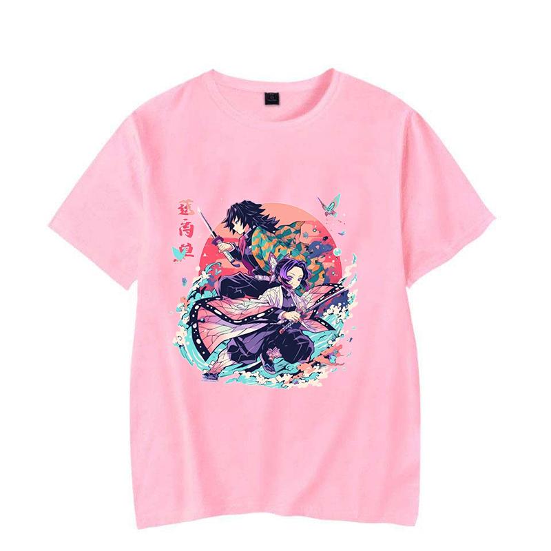 New Anime Kochou Shinobu Tomioka Giyuu Print T Shirts Women Men Casual Round Neck Tees Top Summer Cool Loose Short Sleeve