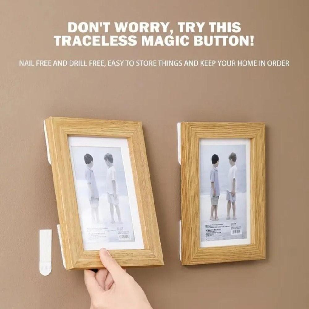 4 Pairs Removable Photo Frame Tape Strips Punch-free Poster Frame Hanging Stickers  Wall Decor