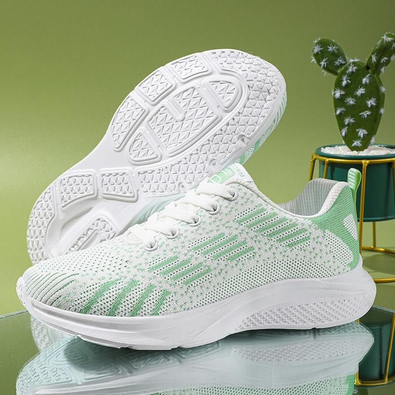 Shoes Women's Spring New Women's Shoes Breathable Flying Woven Mesh Shoes Soft Sole Large Size Casual Shoes