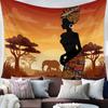 African Tapestry Indigenous People Theme Traditional Turban and Dress Tapestry Wall Hanging for Bedroom Living Room Dorm Decor