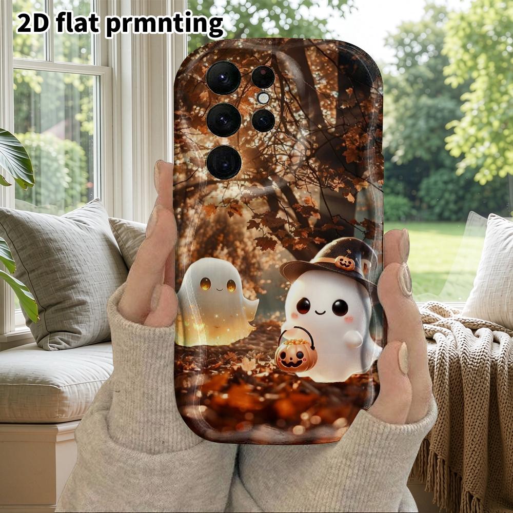 Phone Case: 2D Flat Samsung Galaxy A34 A35 M05 M06 S20 S22 S21 FE Plus 5G Protective Case, Couple Style, Partner Ghost, Christmas and Halloween Gift