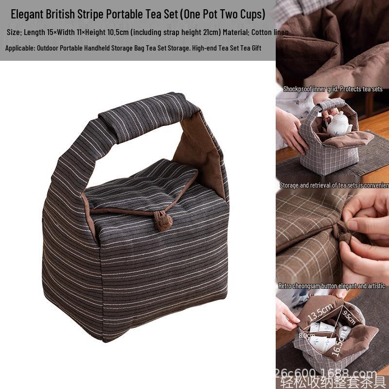 Portable Tea Ceremony Travel Bag: Outdoor, Handheld, Storage Pouch & Gift Box for Full Tea Set