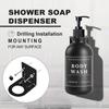 500ml Matte Black Lotion Bottle Plastic Refillable Bottle with Labels Wall-mounted Lotion Bottle Holder Shampoo Conditioner