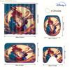 4pcs Official Disney Zootopia Bathroom Collection: Waterproof Shower Curtain with All Characters, 4-Piece Set