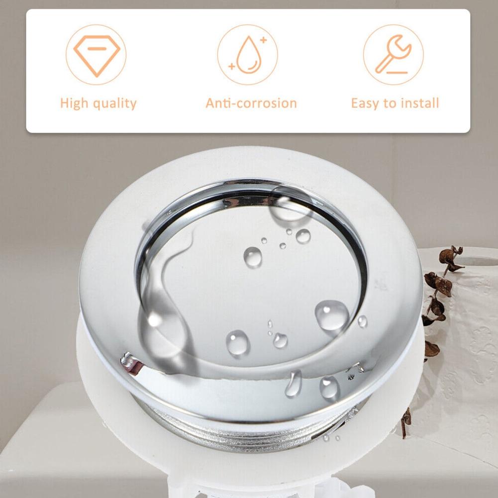 Button Toilet Tank 38mm ABS Bathroom Toilet Push Silver