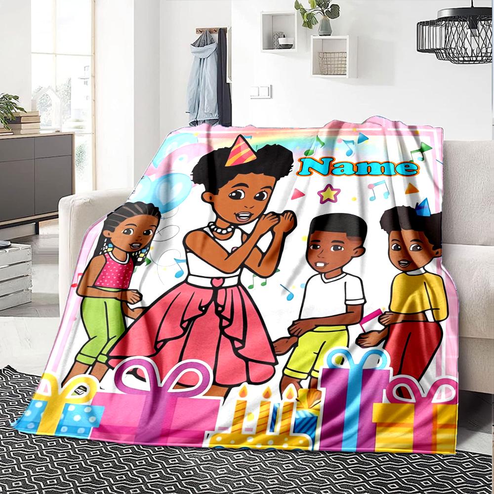 Custom Name Gracie's Corner Theme Printed Blanket - Perfect for Couch, Bed, Travel & Outdoor Use | Machine Washable, Cozy & Durable.