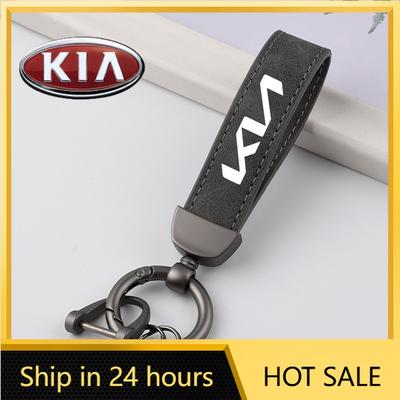 2026 Hot Car Sticker Suede Leather Car Keychain Zinc Alloy Key Ring Men Gift For KIA Ceed Sportage Rio Proceed K5 Optima Sedona