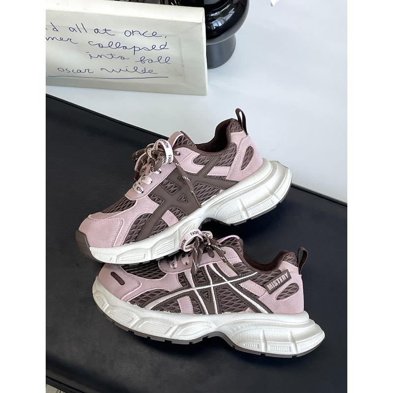 Thick-soled heightening dad shoes women's autumn new breathable mesh lightweight versatile casual sports shoes