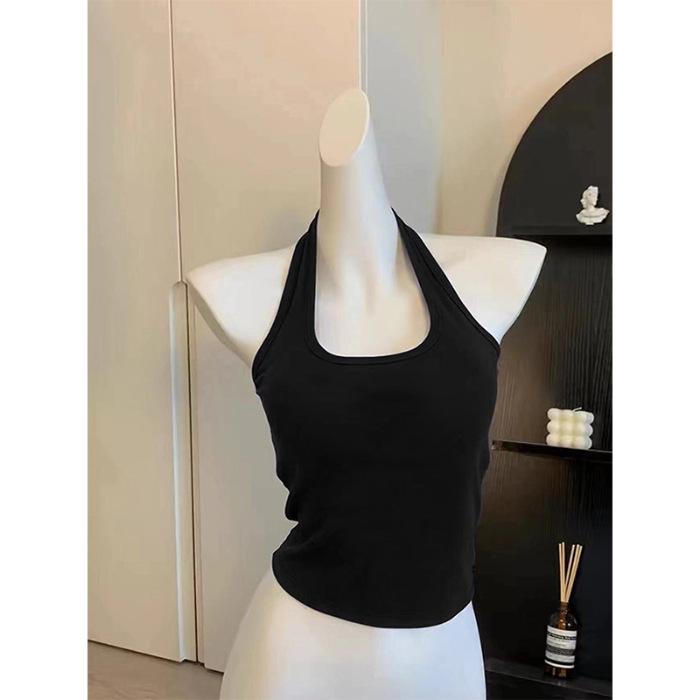 Summer Halter Backless Slim Camisole - Sexy Pure Desire Style for Women Large чёрный