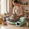 Tornio per Ceramica per Adulti, Piattaforme Girevoli da 36 e 28 cm, Tornio Elettrico da Tavolo da 450W con Pedale a Piede, Velocità Regolabile 30-300 RPM, Smontabile