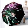1pc My Hero Academia Izuku Midoriya & Ochaco Uraraka Outdoor Umbrella - Automatic Opening/Closing, Portable 3-Fold Design with Iron Frame - Perfect Gi