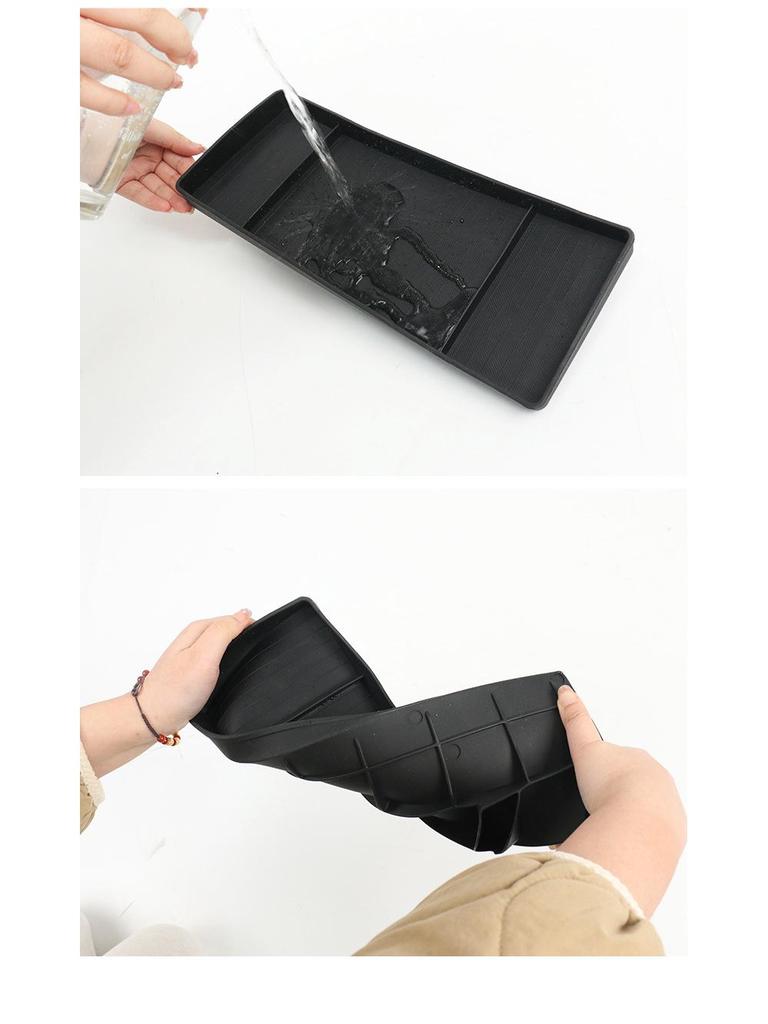 Armaturenbrett-Aufbewahrungsbox für überarbeitetes Model 3, komplett aus TPE, Halterung für ETC Autozubehör