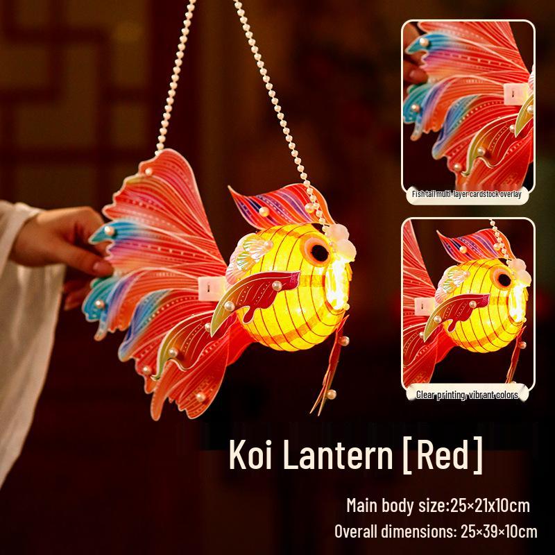 2025 Handmade DIY Goldfish Koi Children's Palace Lantern for Mid-Autumn Festival