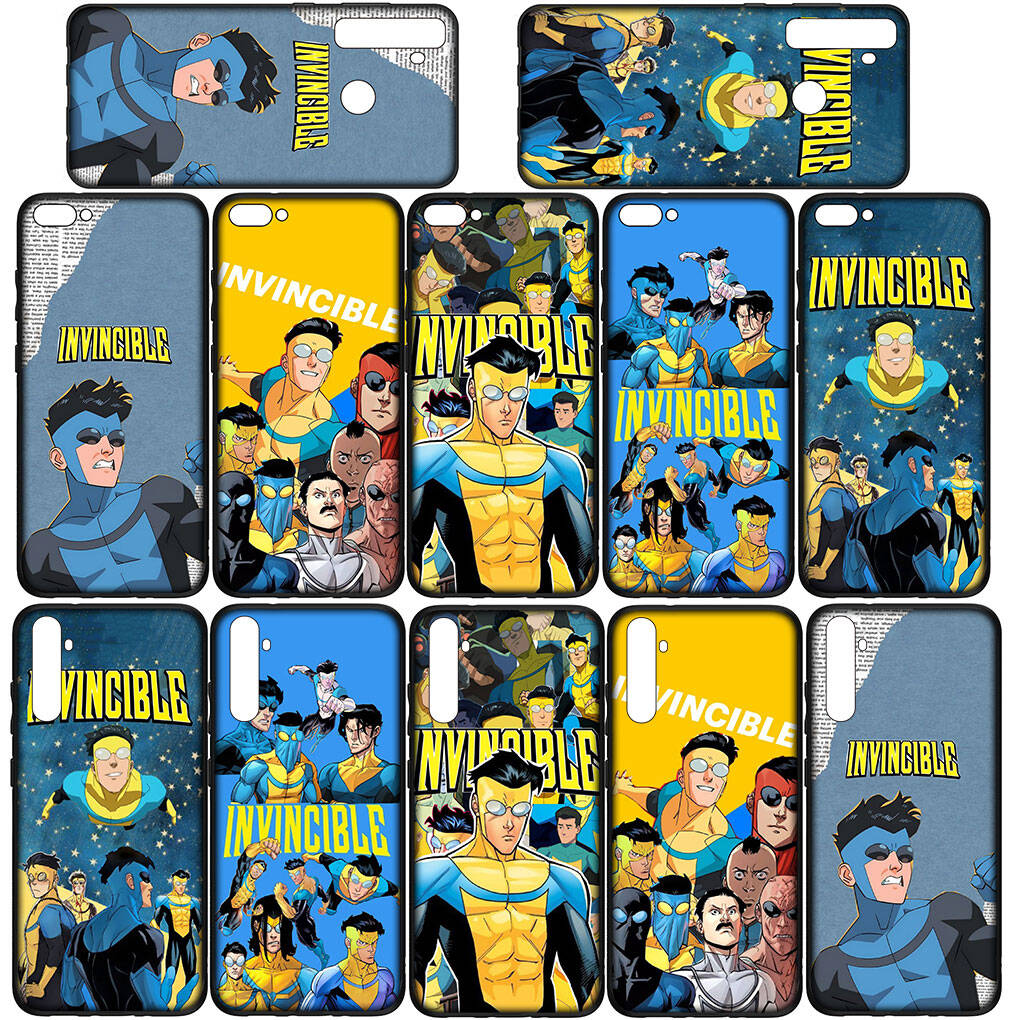 Phone Case for iPhone 17 16 15 Plus XR Huawei P30 P20 Lite Redmi Note 14 12 11 13 Pro Max OPPO A60 A80 A40 A18 A38 Cartoon I-Invincibles Collage Cover