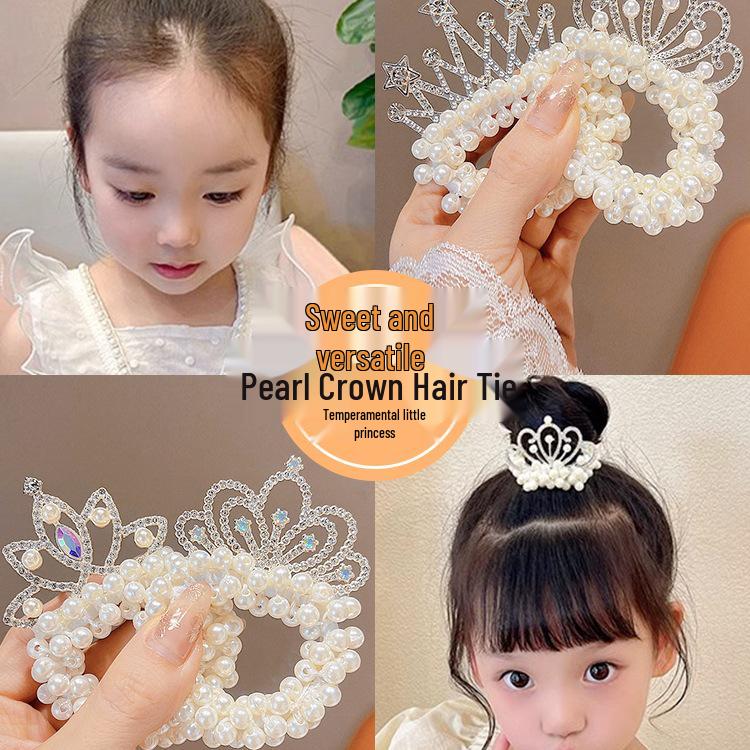 Attache de cheveux Couronne de Princesse Perle pour Enfants 2025 - Accessoires pour Cheveux Filles