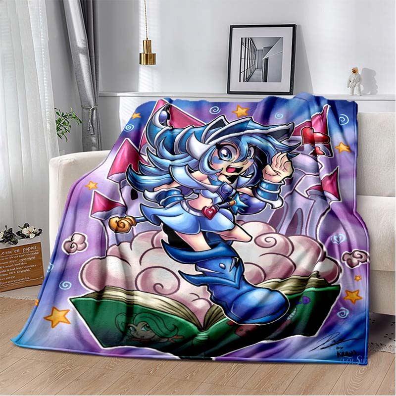 Dark Magician Cartoon Anime Throws Blanket Kids Super Soft Cute Blankt for Travel Couch Picnic Bed Flannel Blanket Birthday Gift