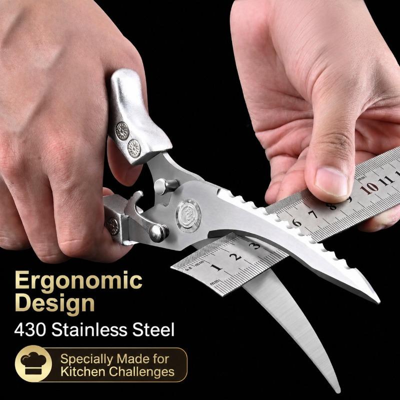 Household Stainless Steel Kitchen Scissors Heavy Duty Bone Shears for Chicken Bone Cutting Fish Cleaning Barbecue Processing5