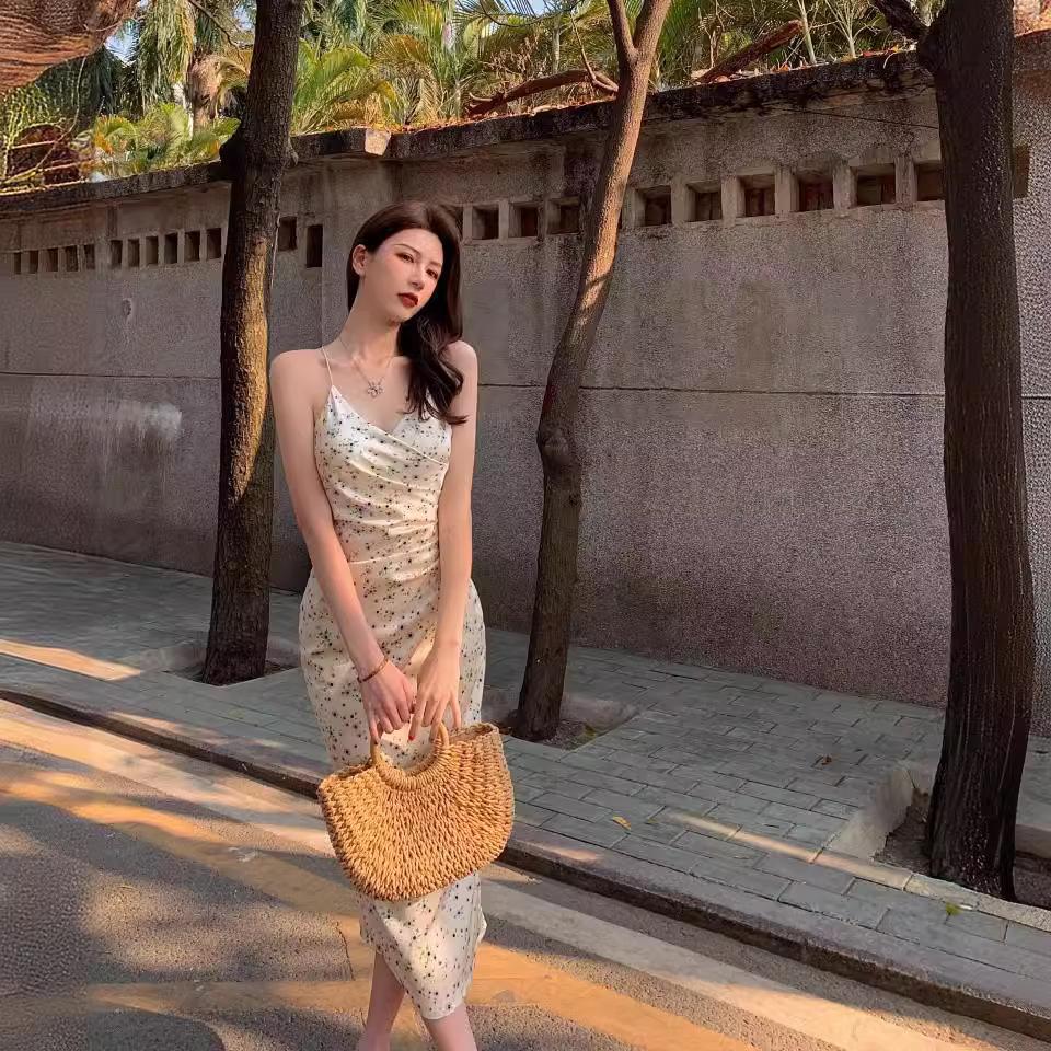 Floral Suspender Dress Summer Sexy New Chinese Skirt Backless Thin Age-reducing Suspender Dress
