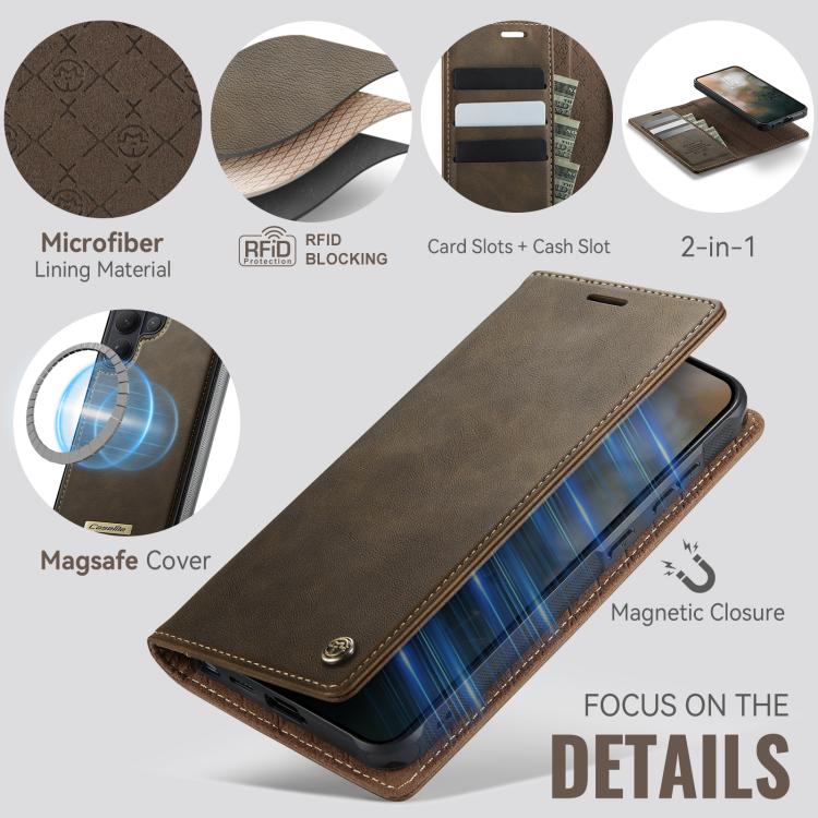 Magnetic RFID Blocking Leather Wallet Case for Samsung Galaxy S26 Ultra 5G