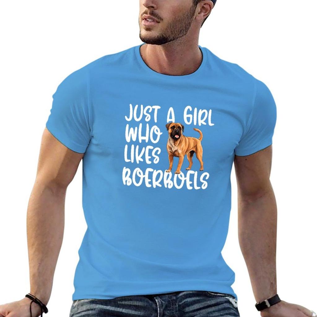 Just A Girl Who Likes Boerboels T-Shirt Vintage Clothes Shirts Graphic Tee Oversized T Shirt Tees T Shirt Men