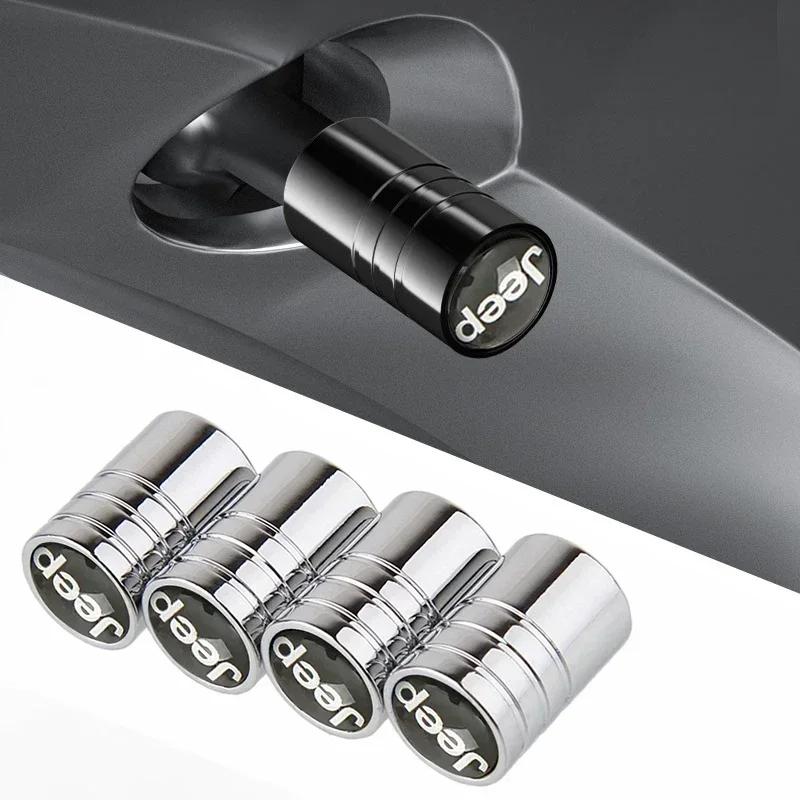Tappi valvola pneumatici in lega per auto Jeep Antipolvere per Jeep Wrangler Cherokee Renegade Compass TJ JK JL Grand Commander Liberty Acc
