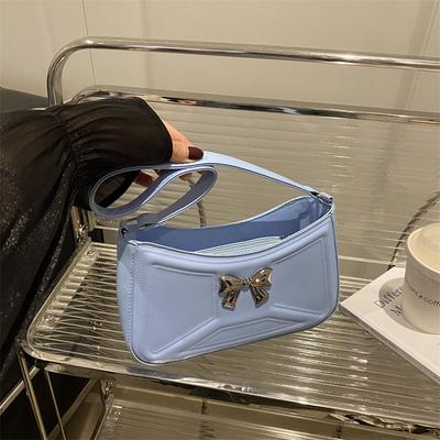 New Trend Temperament Versatile Simple Fashion Women's Bag Shoulder Portable Underarm Bag Bow Decoration Square