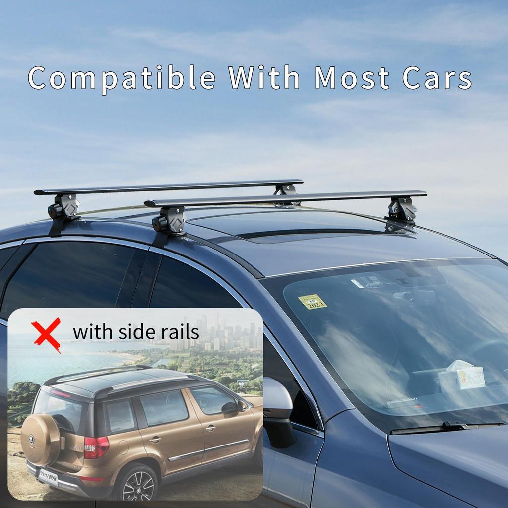 Universal Aluminum Alloy Sedan Roof Rack - Compatible with Luggage & Bicycle Racks