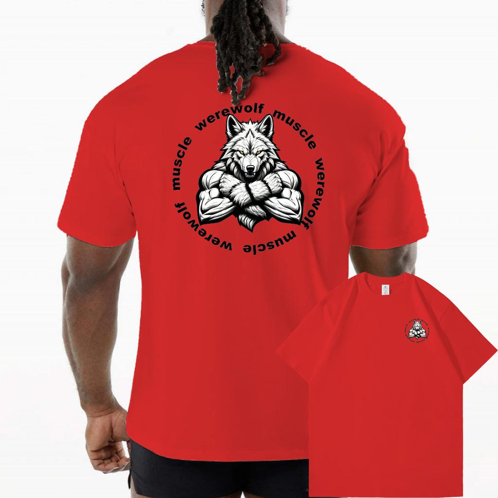 Men T-shirt Sports Muscle Fitness T Shirt Blouses Loose Short Sleeve Summer Bodybuilding Tee Casual Fashion Crew Neck Tops