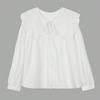 Women's Casual Loose Doll Collar Blouse, Elegant Lace Trim Peter Pan Collar Shirt, Sweet Daily Top for Spring Summer