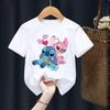 Disney Stitch Summer Graphic T-Shirt Hollow Series Short Sleeve T-Shirt