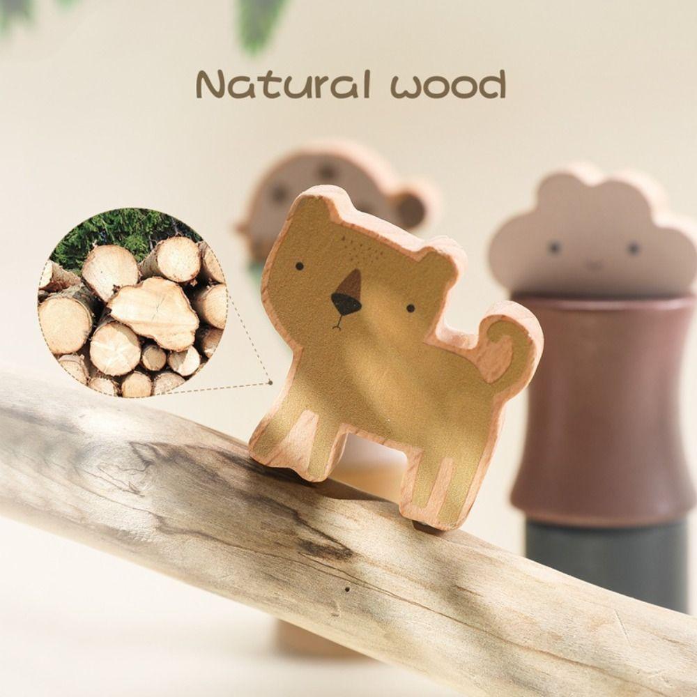 Simulation Wooden Animals Blocks Set Montessori Animal Shape Stacking Toys  Birthday Party Decor