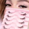 10 Pairs 7-10MM Thick Fluffy False Eyelashes Black Dense Fake Eyelashes DIY Lashes Extension  Party