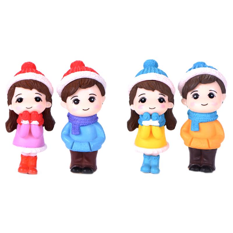 2Pcs/Set Mini Lovers Dolls Model Figures Micro Landscape Fairy Garden Figurine