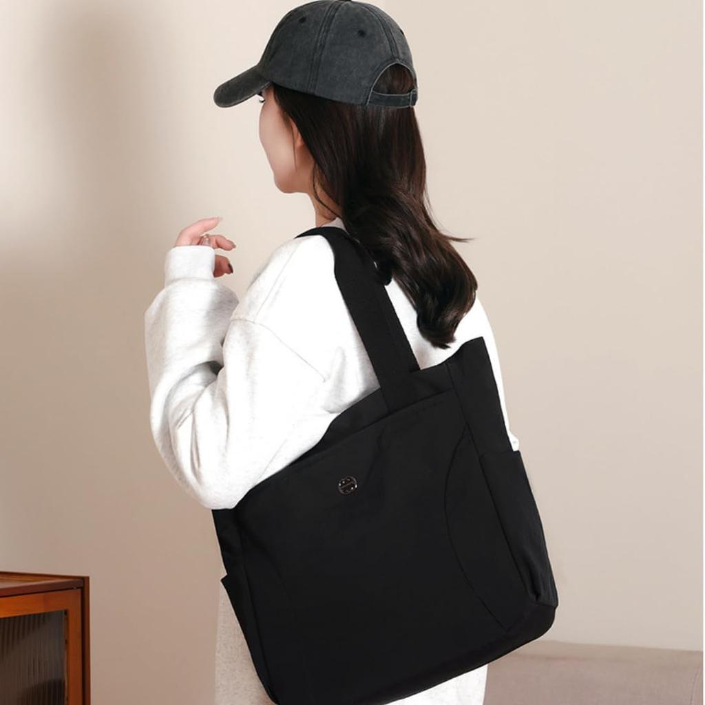 Auty IZUMIYA Damen-Leichtgewicht-Tragetasche, wasserabweisend, großes Fassungsvermögen, A4-Format, Nylon-Design, perfekt für Pendeln, Schule oder Beruf,