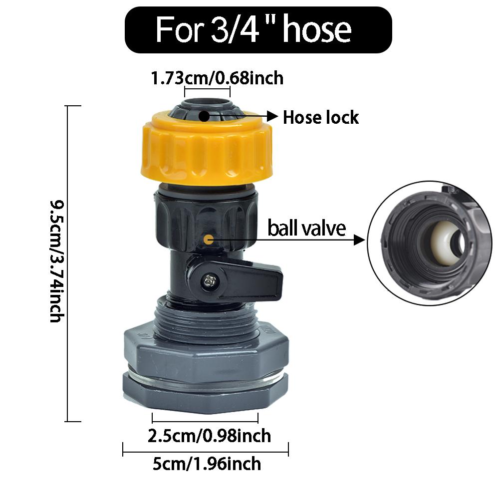 Drainage Aquarium Joints, 3/4 Inch Rain Barrel Bulkhead Fitting Kit, Water Pipe Fittings 1/2 3/4 Inch Pipe Repair Joint